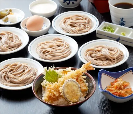 皿そばとミニ天丼セット